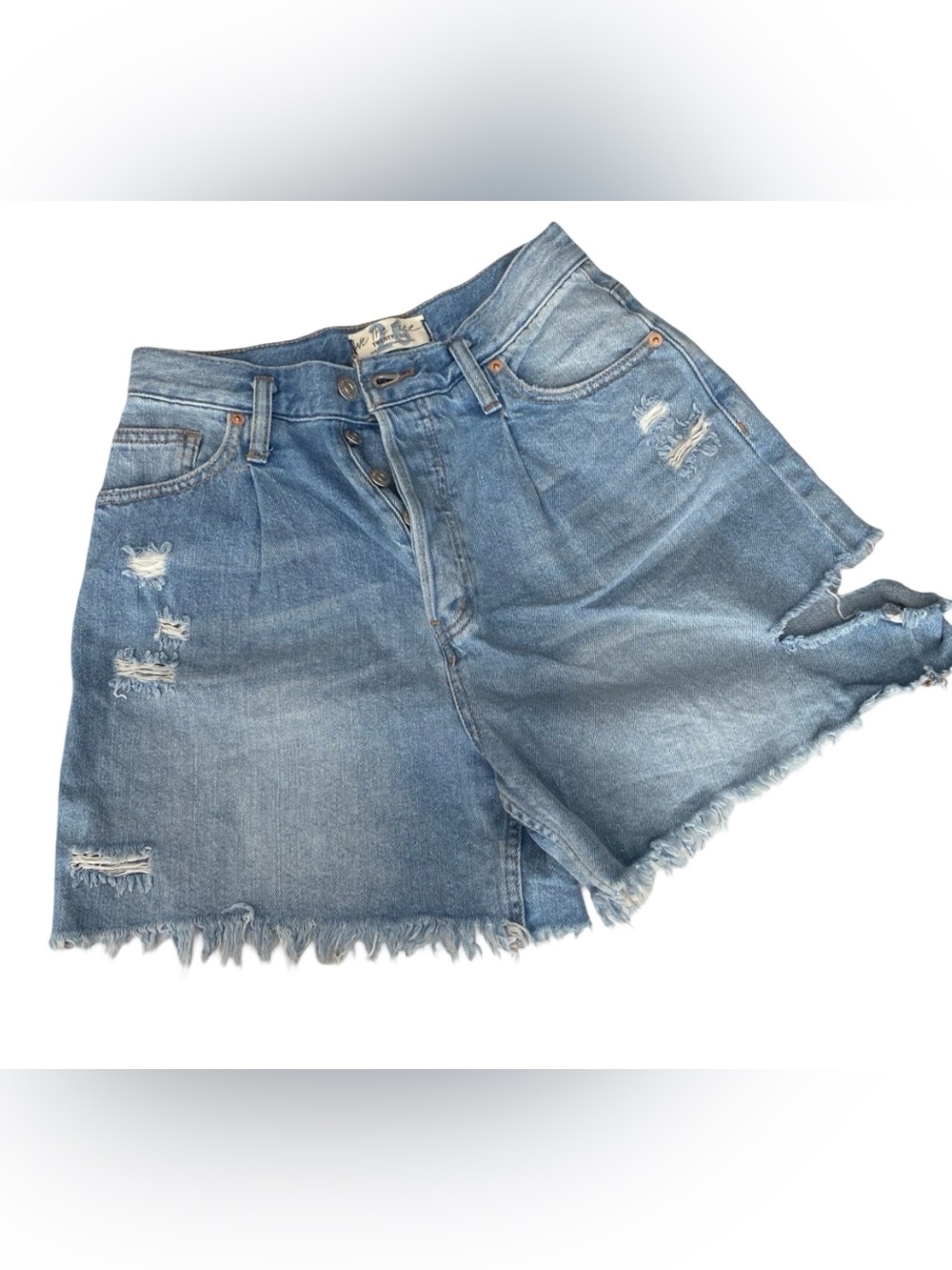 We The Free Blue Distressed Western Boho Y2K Grunge Festival Denim Shorts Sz 29
